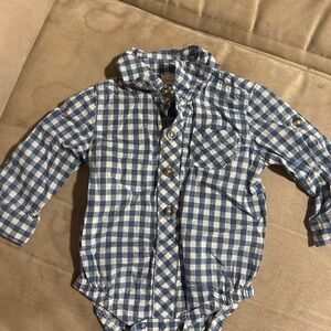 Cat & Jack Blue and White Checkered Baby Shirt